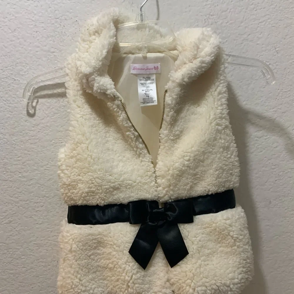 Bonnie Jean White Faux Fur Vest 5